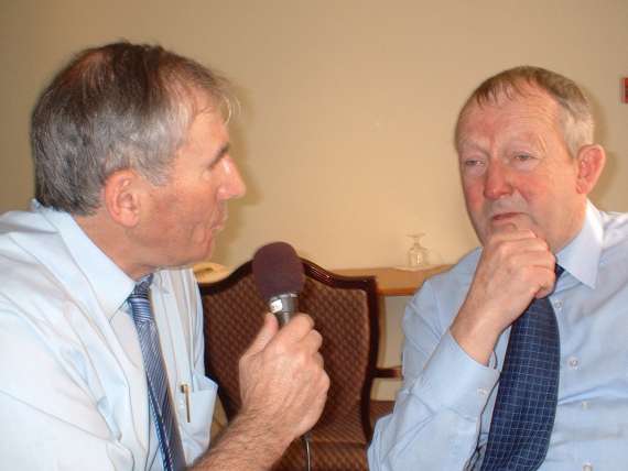 Weeshie interviewing Jack Mohan, former great footballer from Galway