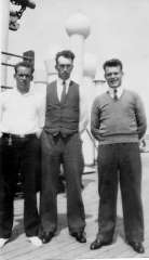 1932 - Bob Stack, Jack Walsh and Con Brosnan on a football trip to the USA