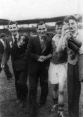 Johnny Culloty with fans after the 1955 All Ireland Final