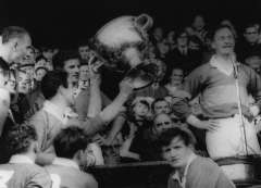 Johnny Culloty makes his speech after the 1969 All Ireland Final