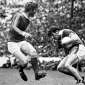 John Egan rounds his marker Seamus Sullivan in the 1976 Munster Final vs Cork