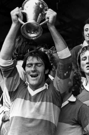 John O'Kefffe lifts the Munster Cup after the 1976 Munster Final vs Cork