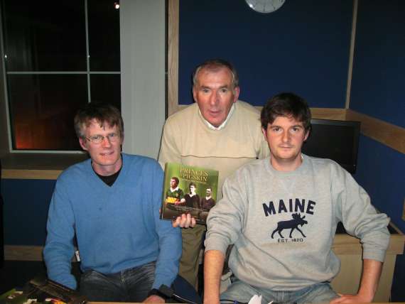 With the authors of Princes of Pigskin - Joe O Muircheartaigh and T J Flynn