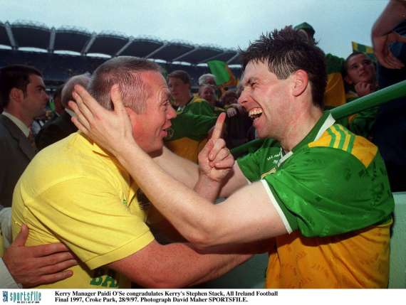 Stephen Stack and Paidi O'Se after the 1997 All Ireland Final