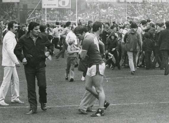 Kerry captain John Egan leaves the field in 1982 