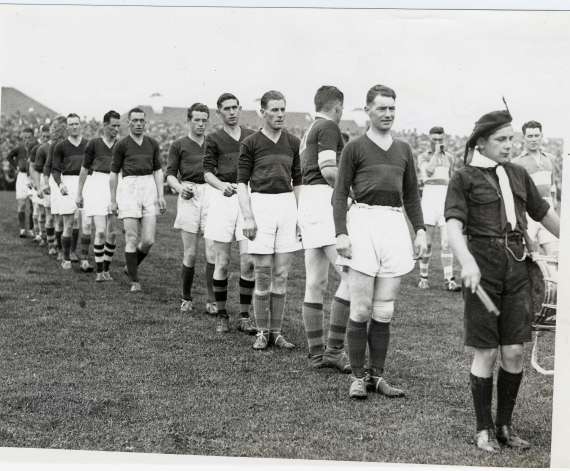 Miko Doyle leads out Kerry in the 1937 against Cavan