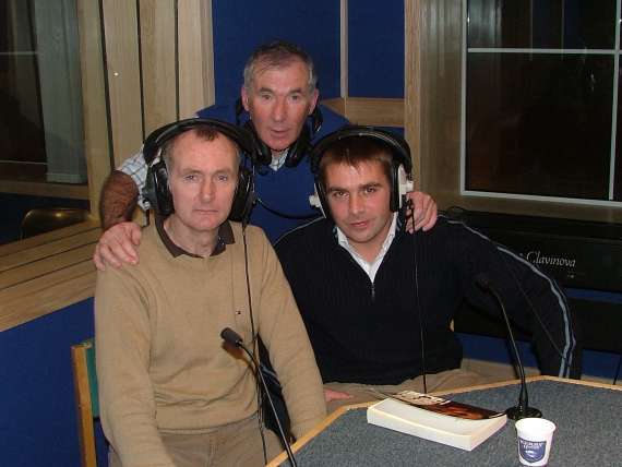 Weeshie in studio with James O'Sullivan and Fergal O'Se