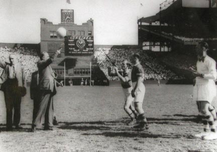 Throw in to start the historic 1947 All Ireland Senior Final in the Polo Grounds, New York