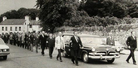 Funeral Cortage of Kerry Star Tim O'Leary in 1978